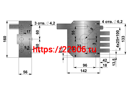 Замок накладной Эталон-НР (левый), 5 кл. фото 2