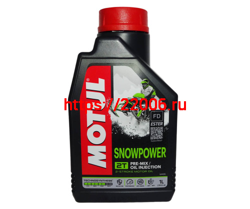 Масло MOTUL Snowpower 2Т, синтетика для снегоходов  (1литр)