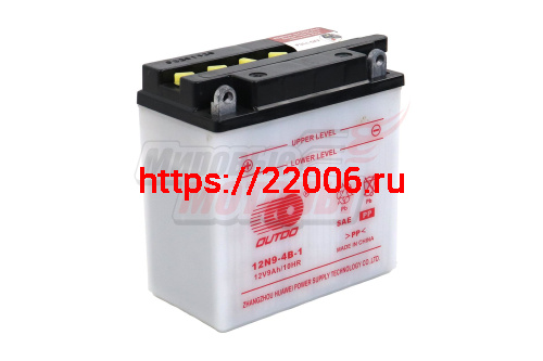 Аккумулятор 12В 9Ач OUTDO 12N9-4B(кисл.,БЕЗ электрол.) (130*70*135мм) трицикл LF200ZH-2,TRIUMPH