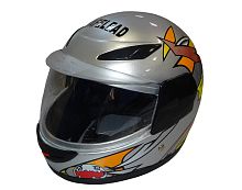 Шлем интеграл "Safelead" HF-908 (619) Детский E05 BLACK, TB-SILVER размер M (16 шт!!)