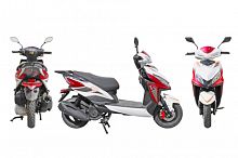 Скутер CITY (реплика Honda DIO RX) 49сс сине-белый (150)(10,8л.с., обод 10", тормоза: диск.перед/бараб зад.)
