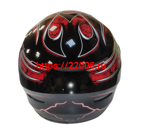 Шлем интеграл KIRIN K-22, черный, черн-крас матовый, черн-крас, размер XL фото 7