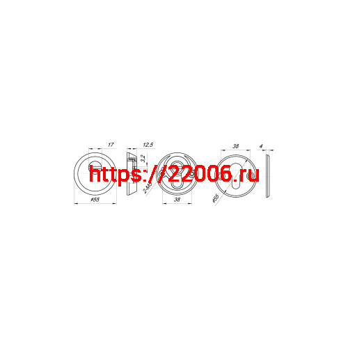 Накладка Punto (Пунто) DEF.SH-al/R-EXT.5513 (A5513) тех упаковка, винт M5x90 SN матовый никель фото 3
