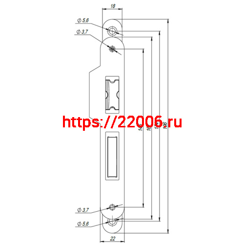 Корпус Armadillo (Армадилло) врезного замка c защёлкой METLH25-50 Box (LH 25-50) SN мат.никель фото 2