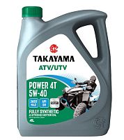 Масло TAKAYAMA PОWER,  4T 5W40  ATV/UTV SN MA-2 синтетика, 4 литра  6056120