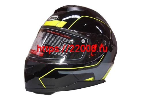 Шлем интеграл COBRA JK318, черный/зеленый(1), черный/красный(5), с очками, размеры S