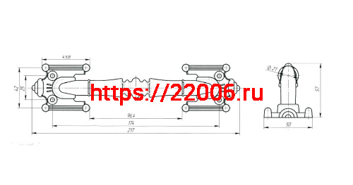 Ручка-скоба Zenit (Зенит) РС-1 (мат.черный) фото 2
