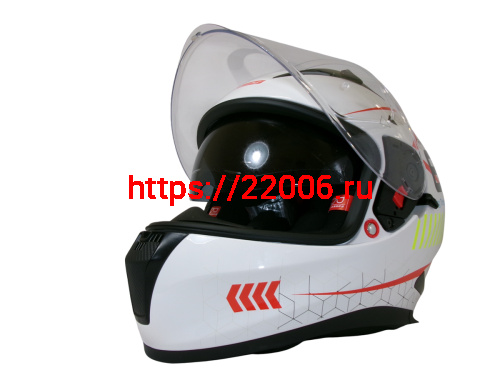 Шлем TVS RACING (Индия) STREET D/V WHITE YELLOW размер L, + пинлок в комплекте, очки фото 6