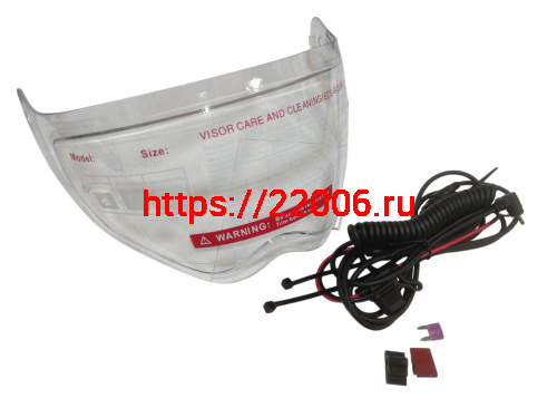 Шлем кроссовый со стеклом (туринг) СНЕГОХОДНЫЙ COBRA EC H331, черный, с ПОДОГРЕВОМ ВИЗОРА, размер XL фото 5