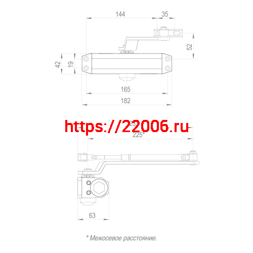 Доводчик Fuaro (Фуаро) дверной DC20-3 (DC-203) BR до 65 кг (коричневый) фото 3