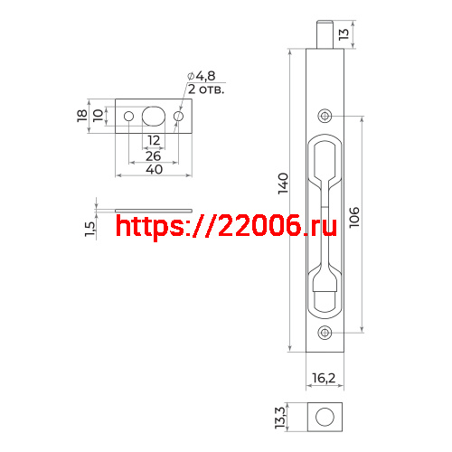 Торцевой Ajax (Аякс) упор RIGEL-FB 140 SN мат.никель фото 2