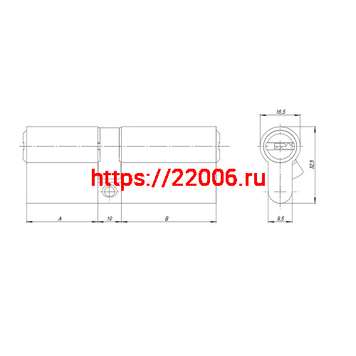 Цилиндровый Ajax (Аякс) механизм (AZ200/80) AZ2000Key80 (30+10+40) CP хром фото 3