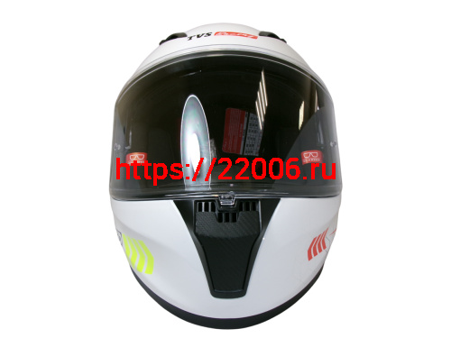Шлем TVS RACING (Индия) STREET D/V WHITE YELLOW размер L, + пинлок в комплекте, очки фото 5
