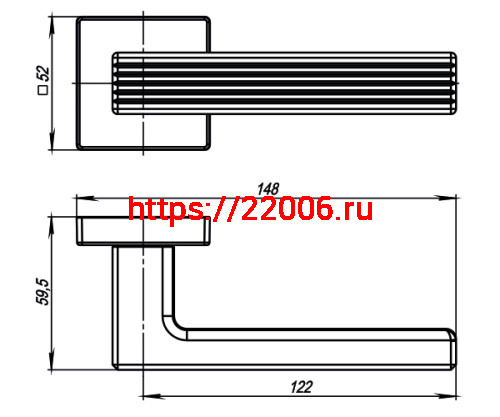 Ручка Armadillo (Армадилло) раздельная K.USQ52.LINE (LINE USQ6) SN-3 матовый никель фото 3