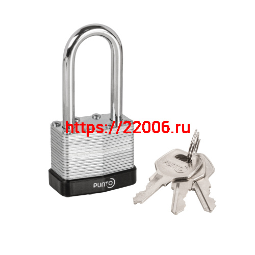 Замок Punto (Пунто) навесной PK-6540L 3 key англ. длинная дужка