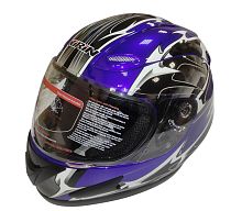 Шлем интеграл KIRIN KL-118, черный, серый, красный, синий, размер M