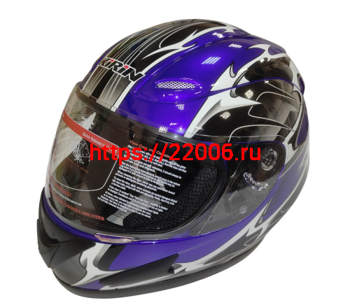 Шлем интеграл KIRIN KL-118, черный, серый, красный, синий, размер L