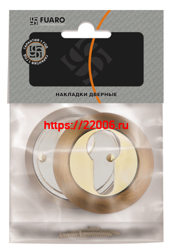Накладка Fuaro (Фуаро) под цилиндр ET RM SC/CP-16 матовый хром/хром фото 2