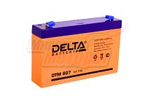 Аккумулятор герметичный 6В 7Ач DELTA DTM607 AGM (электромашинки)