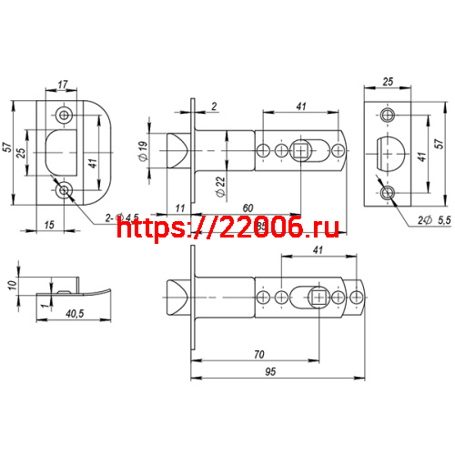 Ручка Ajax (Аякс) защелка DK682 CP-ET (6082 CP-E) (кл./фик.) хром фото 3