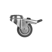 Опора Ajax (Аякс) колесная со стопором WL/B-50R/40 kg (brake) резина, под винт М8