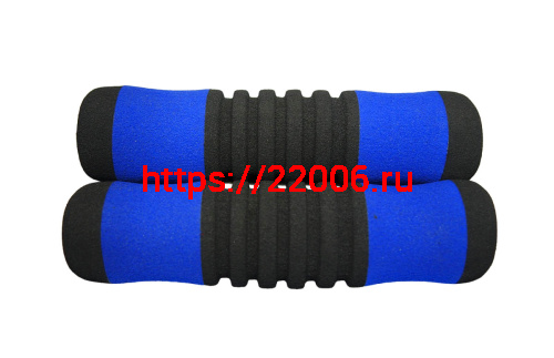 Грипсы для велосипеда 130мм, мягкие, синие с черным (HL- GR21-1) (порол.)