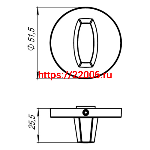 Ручка Armadillo (Армадилло) поворотная BK6.R.URS52 (WC-BOLT BK6 URS) AB-7 бронза фото 2
