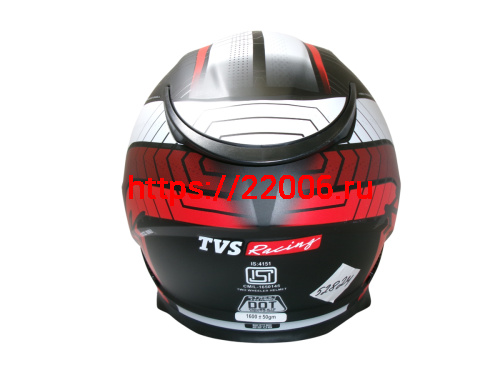 Шлем TVS RACING (Индия) STREET D/V DULL BLACK RED размер XL, + пинлок в комплекте, очки фото 3