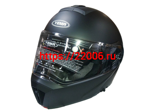 Шлем модуляр YM-929_3 "YAMAPA", (подбородок откидывается) TRANSFORMER, черный матовый, разм. XL NEW