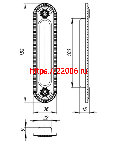 Ручка Armadillo (Армадилло) для раздвижных дверей SH.CL152.010 (SH010/CL) BB-17 коричневая бронза фото 3