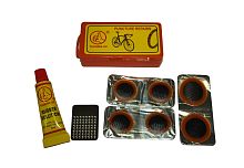 Набор для ремонта шин №3 в маленьком пластиковом кейсе (6 заплаток, клей, шкурка) YP-3205