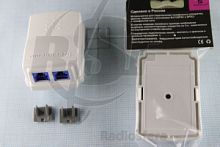 Розетка телефонная 2 входа БТР-2х RJ11(6p4c)гн. белый АРТ-011Б