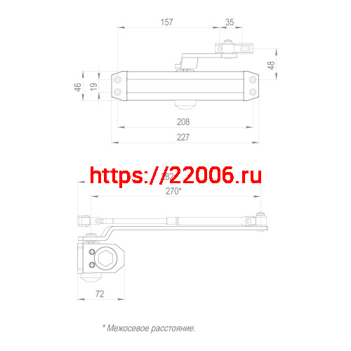 Доводчик Fuaro (Фуаро) дверной DC20-5 (DC-205) AL до 120 кг (алюминий) фото 3