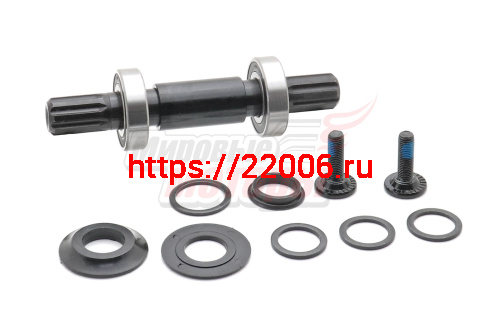 Каретка KENLI BMX в сборе c валом CR-MO, MIDDLE 8T-19mm с промподшипниками (ф37х19x9mm) KL-06DX Каретка KENLI BMX в сборе c валом CR-MO, MIDDLE 8T-19mm с промподшипниками (ф37х19x9mm) KL-06DX