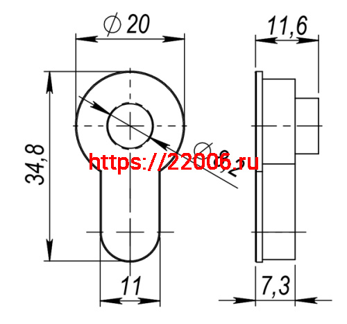 Вставка Armadillo (Армадилло) под шток для CYLINDER OB-13 Античная бронза фото 4