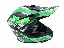 Мотошлем YM-211 KIDS cross черно-бело-зеленый (S)