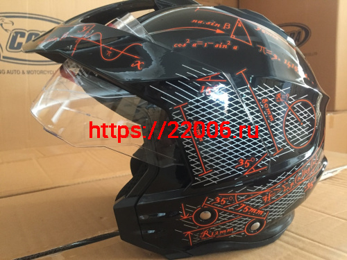 Шлем открытый 3/4 COBRA JK521, белый с серым(3), черный с графикой(2), размеры M фото 3