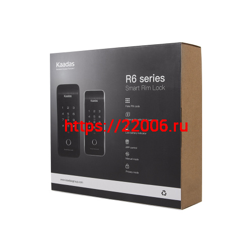 Замок накладной электронный Kaadas R6-5 с отпечатком пальца, черный СНЯТ С ПРОИЗВОДСТВА фото 2