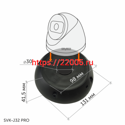 SVK-J32 PRO (Пластик, цвет Черный, IP66) монтажная коробка круглая фото 2