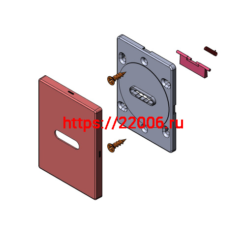 Накладка Fuaro (Фуаро) на сувальдный замок ESC.S-auto.RL/K.486 SSC (ESC 486-S-auto RL) сатинированный хром (1шт.) фото 2