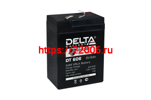 Аккумулятор герметичный 6В 6Ач DELTA DT606 AGM (70*47*101мм) для электро машинок