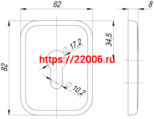 Декоративная Armadillo (Армадилло) Квадратная накладка на цилиндр ET-DEC SQ (ATC Protector 1) S CP-8 Хром TECH фото 3