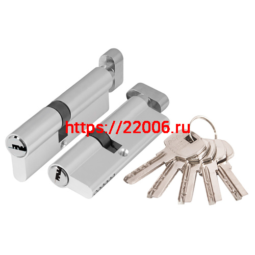 Цилиндровый Ajax (Аякс) механизм (AX202/100) AX2002Knob100 (40+10+50) CP хром с вертушкой