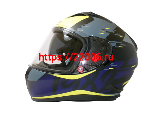 Шлем TVS RACING (Индия) STREET D/V DULL BLACK M.BLUE размер XL, + пинлок в комплекте, очки фото 2