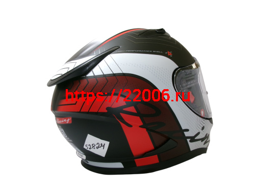 Шлем TVS RACING (Индия) STREET D/V DULL BLACK RED размер XL, + пинлок в комплекте, очки фото 5