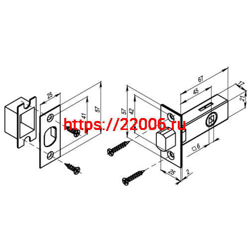 Задвижка Punto (Пунто) врезная METDB-45 (DB-45) CF кофе фото 2