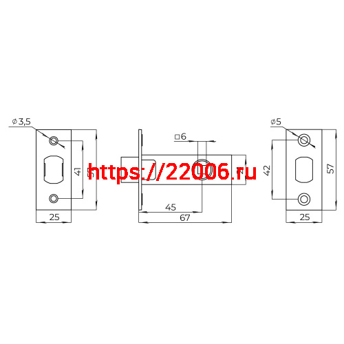 Задвижка Ajax (Аякс) врезная METDF-45 (DF-45) SSC сатин.хром фото 4