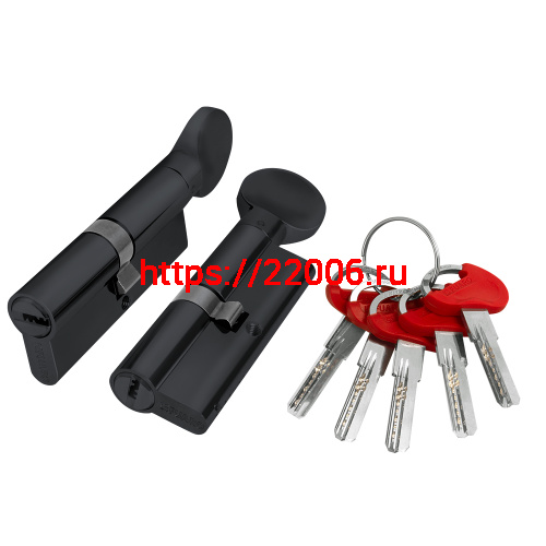 Цилиндровый Fuaro (Фуаро) механизм (D-PRO502/60) D-PRO5002Knob60(25+10+25) BL черный 5Key