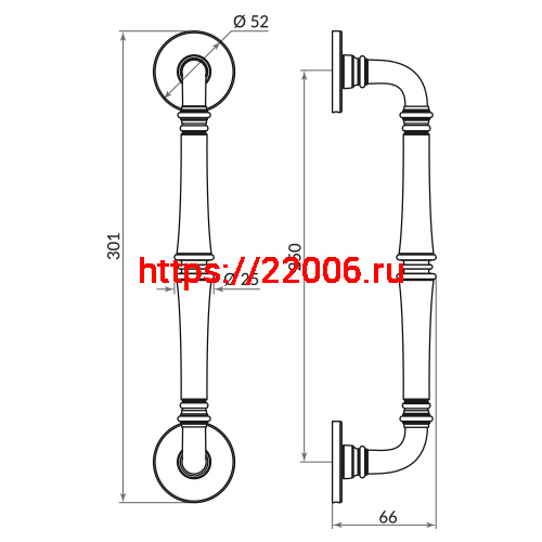 Ручка-скоба Punto (Пунто) PULL.ARC.SORENTO BL-24 черный фото 4