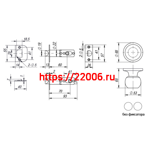 Ручка Punto (Пунто) защелка DK672 SN-PS (6072 SN-P) (без фик.) мат. никель фото 3